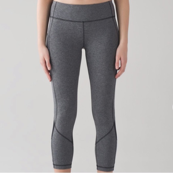 Lululemon Pace Rival Crop Heathered Grey / Black #W6ACIS * 8* - Picture 4 of 12